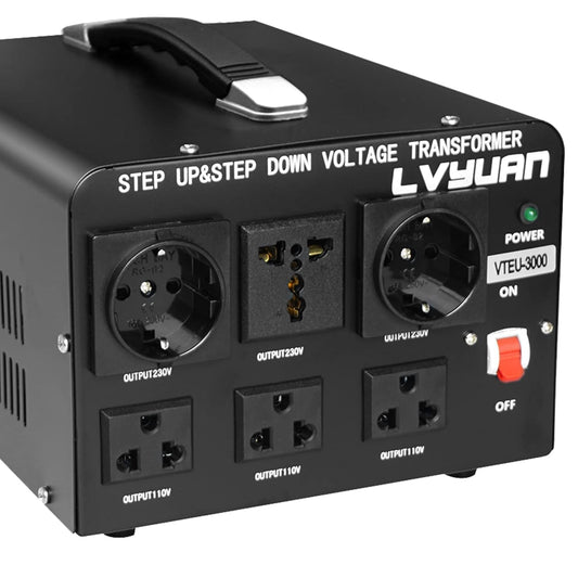 Yinleader 3000W Voltage Converter Transformer(110V to 220V,220V to 110V) Step Up/Down Converter 110/120 Volt - 220/240 Volt w/US Standard Power Cord,Circuit Breaker Protection (VTUSEU-3000)