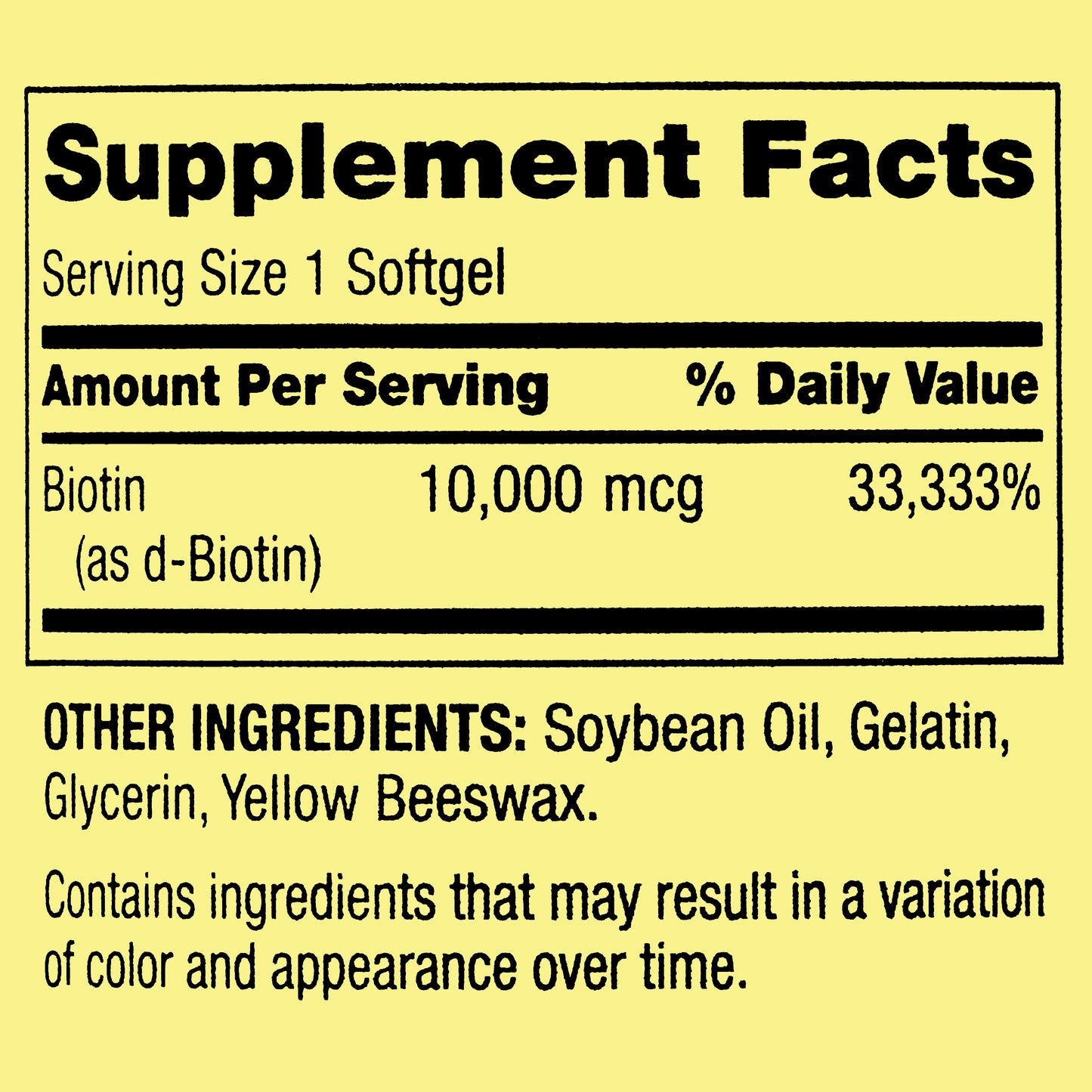 Spring Valley Biotin Softgels, 10,000 mcg, 120 Count