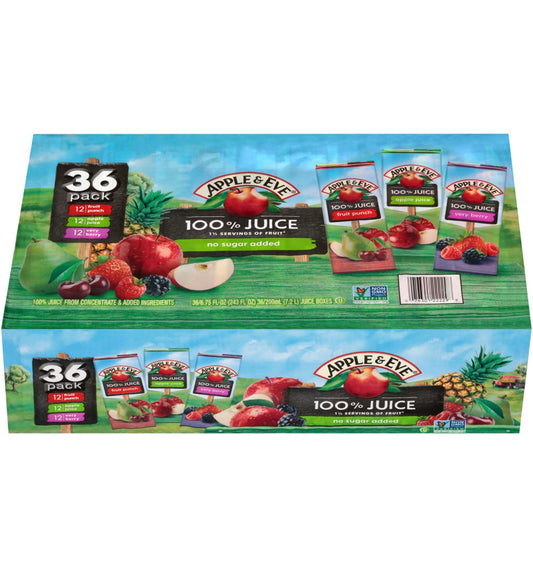 Apple & Eve 100% Juice Variety Pack (6.75 fl. oz., 36 pk.)